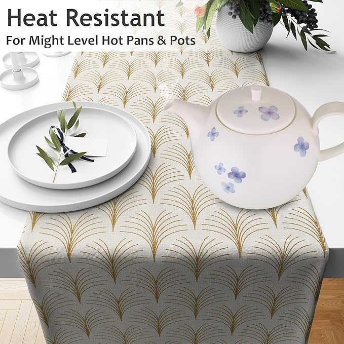 Ruvanti 100% Cotton Table Runner 90 Inches Long, Stain Resistant, Washable & - Image 4