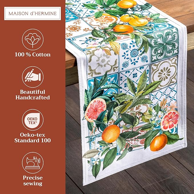 Maison d' Hermine Table Runner 100% Cotton Double Layer Table Runners 108 - Image 2