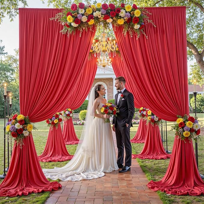 20×14ft Wrinkle Free Red Backdrop Curtain - Image 5