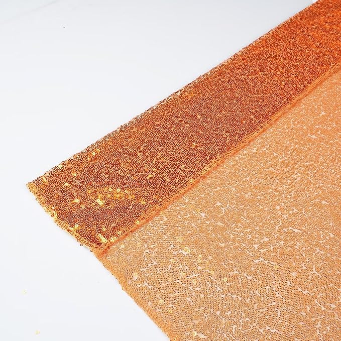 Eternal Beauty Orange Sequin Backdrop, 6x8 Ft Halloween Glitter Background - Image 7