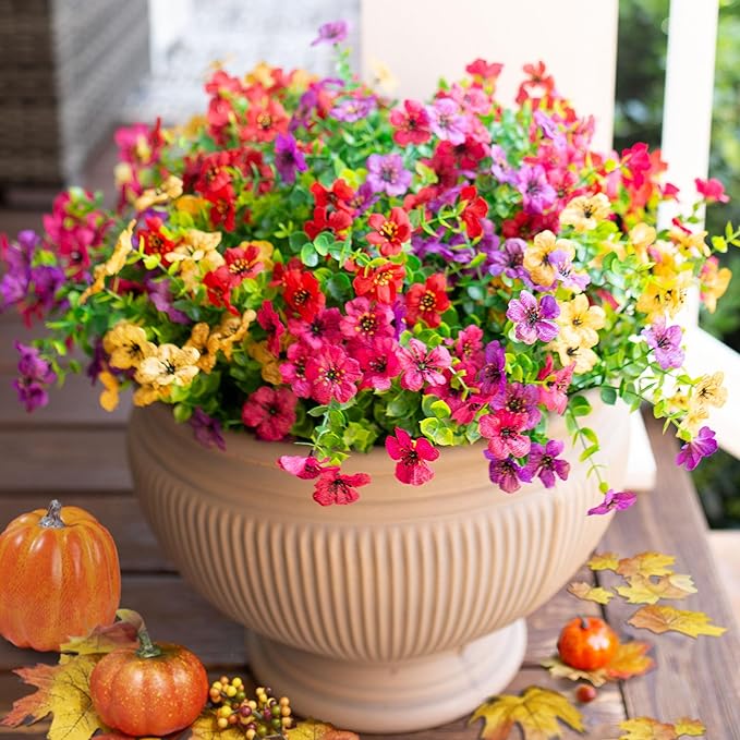 HyeFlora Artificial Flowers for Outdoor Indoor Garden Home Decoration, Faux - Image 7