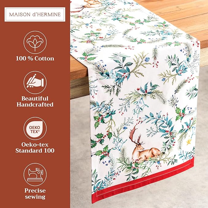 Maison d' Hermine Table Runner 100% Cotton Single Layer Table Runners 108 - Image 2
