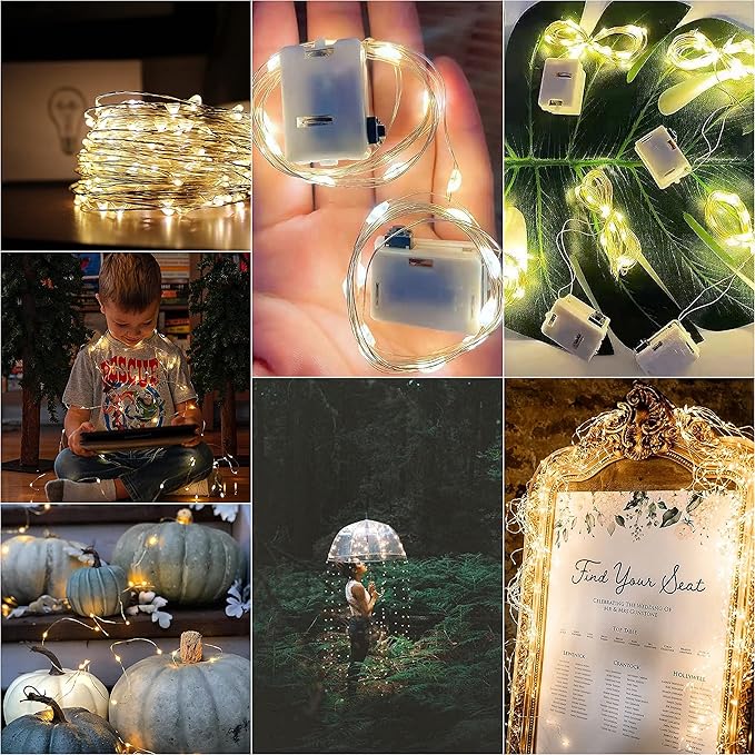 20 Pack Fairy Lights Battery Operated 60 Extra Batteries, 3 Modes 6.5ft 20 LED - Image 6