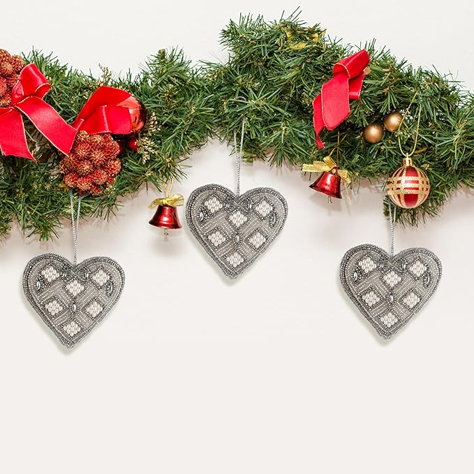Beaded Heart Hanging Ornaments - Image 6