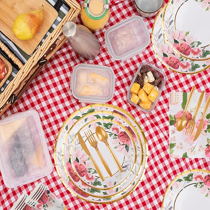 280 Pcs Thanksgiving Floral Paper Plates And Napkins Party Supplies - Image 8