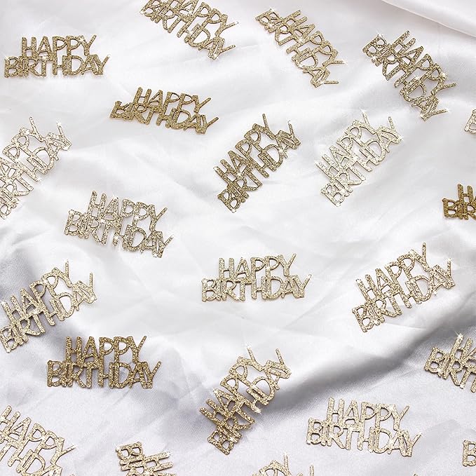 Champagne-Gold Happy Birthday Confetti - Image 2