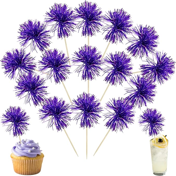 Ephlyn 30Pcs Foil Firework Cupcake Toppers Party Birthday Cake Toppers Supplies by Ephlyn