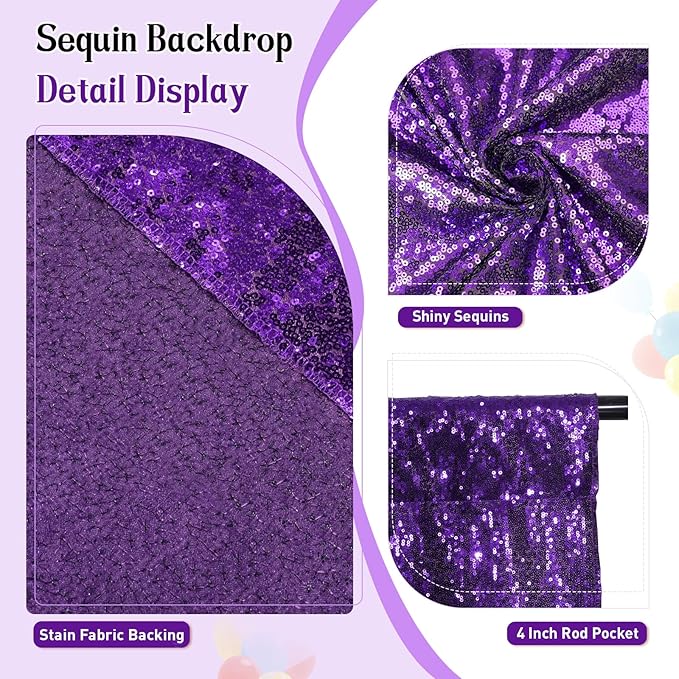 SquarePie Sequin Backdrop Curtain Not See Through Thick Glitter Background - Image 2