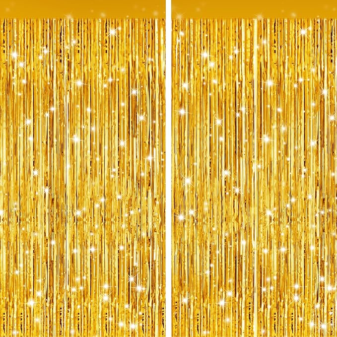 2Pack Gold Party Streamers, Baby Shower, Photo Booth Props by GCBPartyDecorations