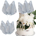 Ephlyn 6Pcs Paper Palm Leaves Fan Cake Toppers Palm Leaf Fan Cake Picks Craft by Ephlyn