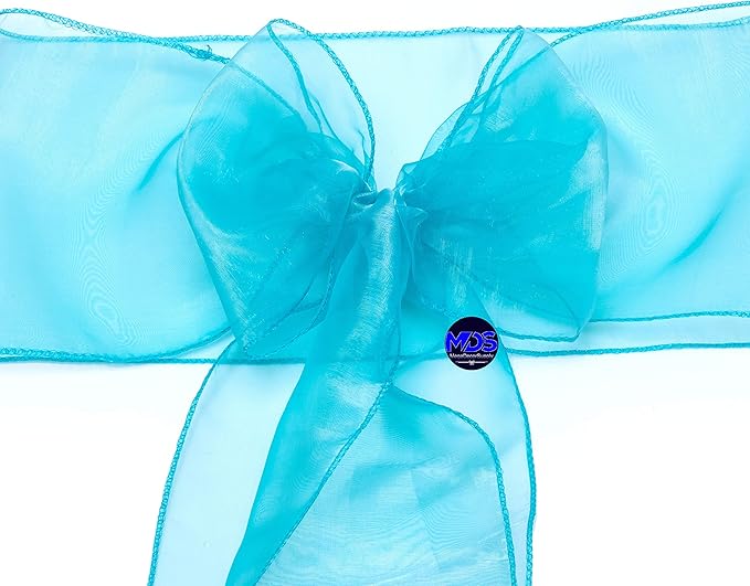 MDS Pack of 200 PCS Organza Chair Sashes Wider Dining Chair Bows Ribbon Tie Back - Image 5
