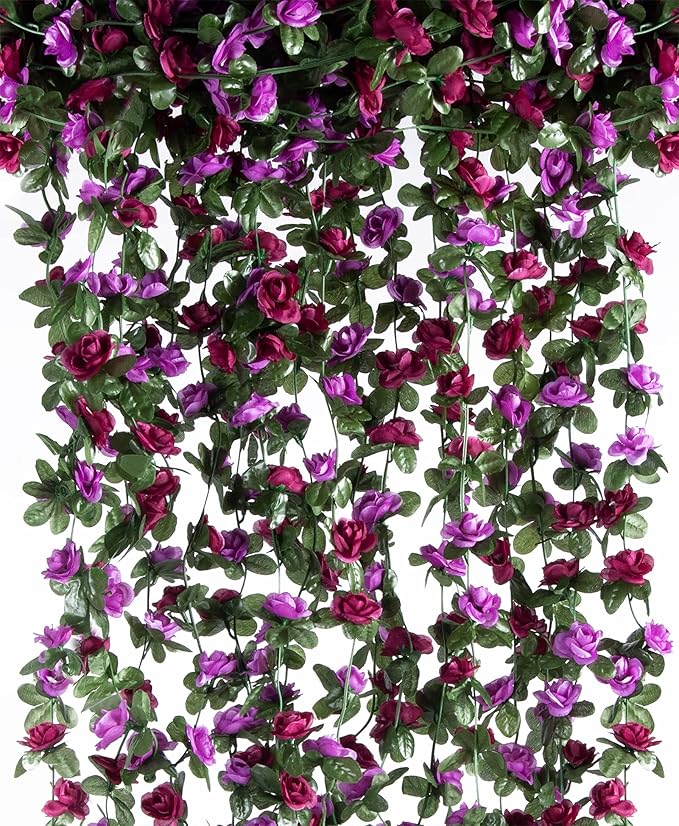 6 Pcs x 8.2 ft Flower Garland Artificial Rose Vine Flowers - Image 9
