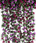 6 Pcs x 8.2 ft Flower Garland Artificial Rose Vine Flowers by PONKING