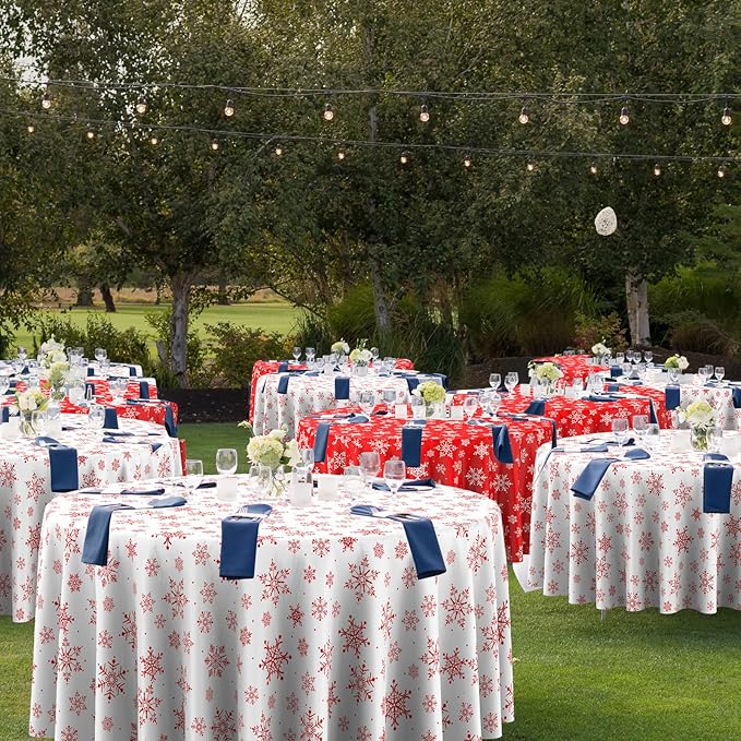 Jectivs 12 Pieces Christmas Snowflake Plastic Party Tablecloth Decorations - Image 7