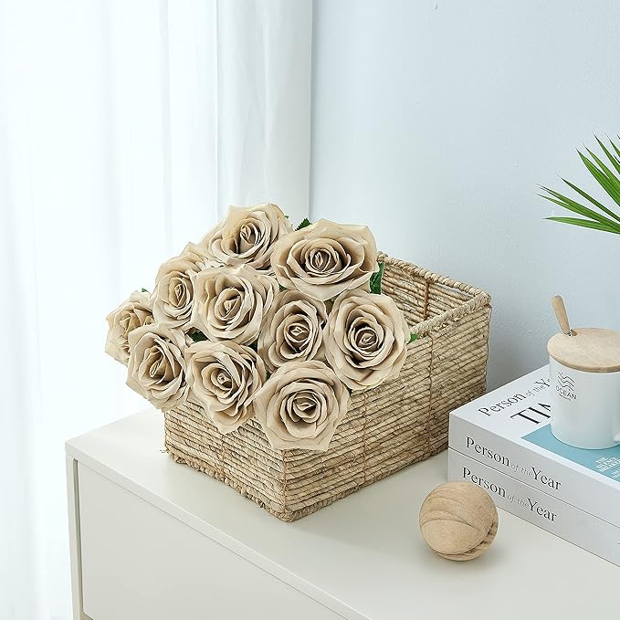 Artificial Rose 10pcs Open Flower Bouquet Faux Rose Stems - Image 4