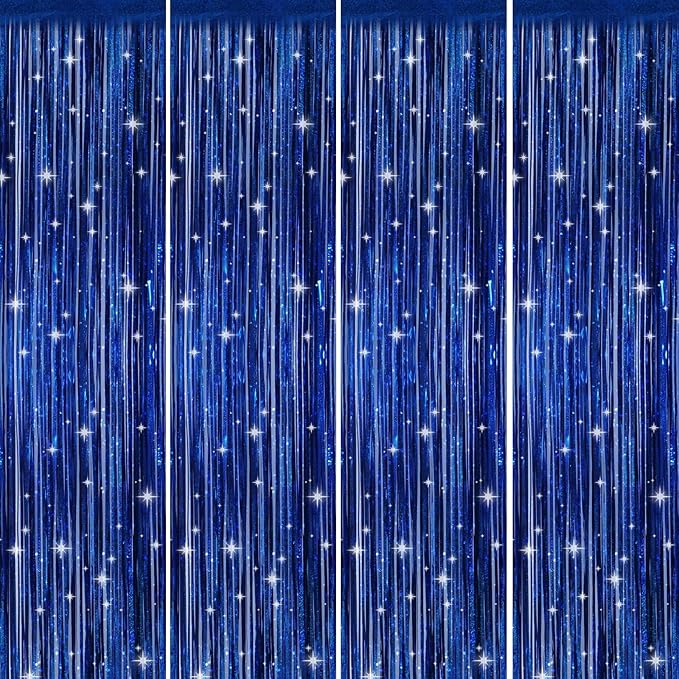Picoway 4 Pack Foil Fringe Tinsel Backdrop Curtains, Birthday Engagement - Image 8