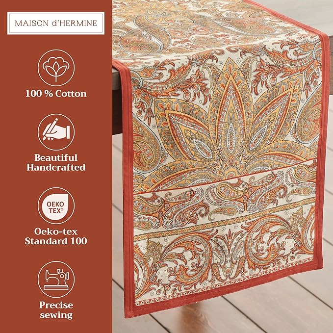 Maison d' Hermine Table Runner 100% Cotton Double Layer Table Runners 108 - Image 2