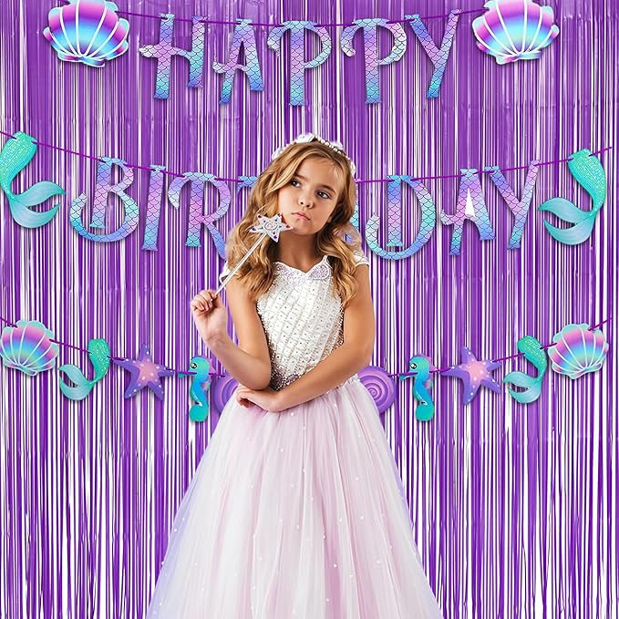 Purple Foil Fringe Party Backdrop - Image 2