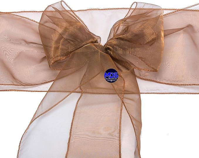 MDS Pack of 125 PCS Organza Chair Sashes Wider Dining Chair Bows Ribbon Tie Back - Image 4