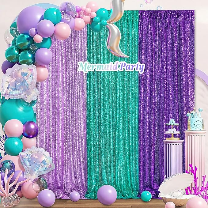 Backdrop Curtains for Mermaid Party Decor - Image 2