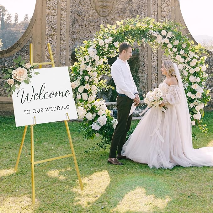 ARTASY 57" Gold Easel Stand for Wedding Signs, Portable Artist Easel for - Image 2