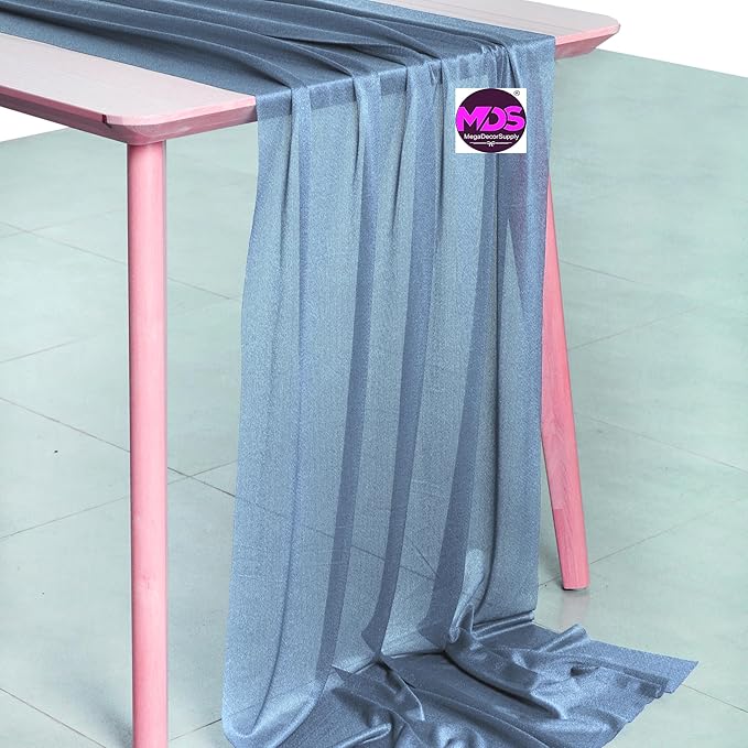 MDS 2 Pack 14ft Chiffon Table Runner 29 x 170 Inches Sheer Wedding Runner - Image 3