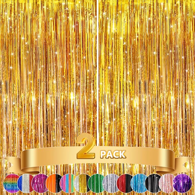 2Pack Gold Party Streamers, Baby Shower, Photo Booth Props - Image 5