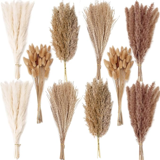 220 PCS Dried Flower Bouquet – Pampas Grass, Floral Decor by ANPROOR
