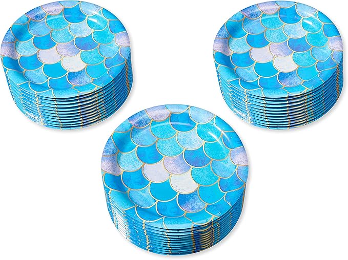 American Greetings Mermaid Party Supplies, Dessert Plates - Image 2