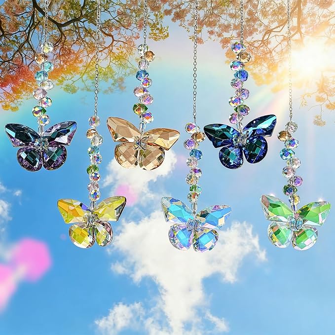 HDCRYSTALGIFTS 6PCS Crystal Butterfly Suncatchers - Image 6