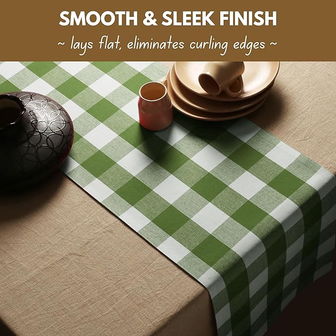 Native Fab Table Runner Buffalo Check Plaid 100% Cotton - Image 6
