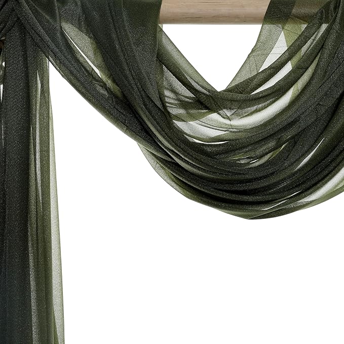 VDS Pack of 2 Panel Wedding Arch Draping Fabric Sheer Chiffon Fabric Drapery - Image 5