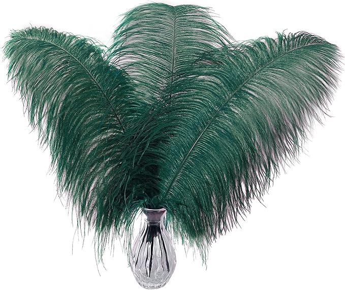 Larryhot Green Large Ostrich Feathers by Larryhot