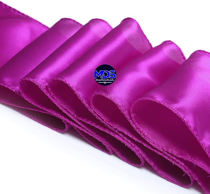 MDS Pack of 300 PCS Satin Chair Sashes Charmeuse Sateen Dining Chair Bows - Image 4