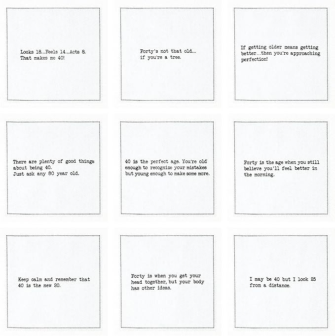 Five Star Napkins 40th Birthday Quotes White Cotton Cocktail Napkins, Beverage - Image 2