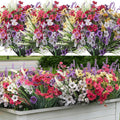 Artificial Flowers for Outdoors 24 Bundles, UV Resistant Colorful Fake Silk by LUOAIYI
