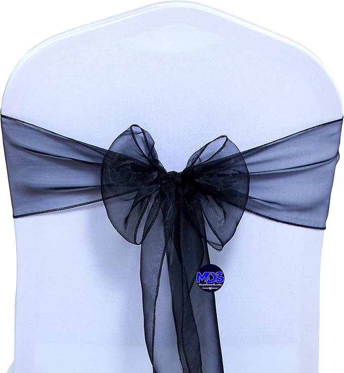 MDS Pack of 300 PCS Organza Chair Sashes Wider Dining Chair Bows Ribbon Tie Back - Image 3
