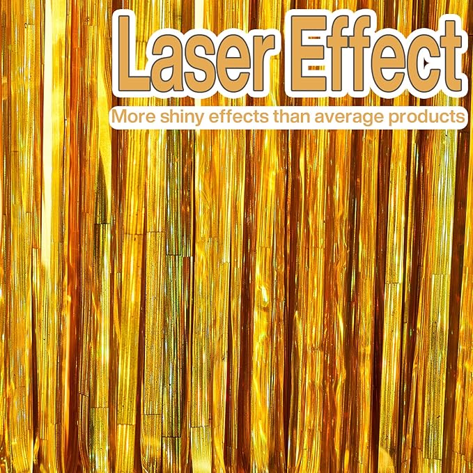 PartyWoo XtraLarge Foil Curtain Gold - Image 2