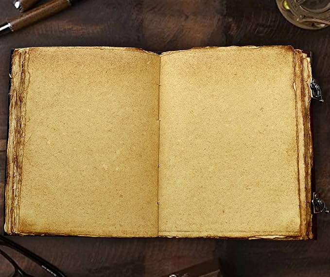 cuero 3 Moon Blue Lapiz Embossed Vintage Leather Journal | 240 Pages of Antique - Image 4