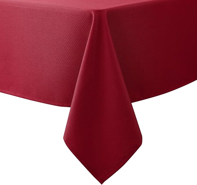 Biscaynebay Textured Fabric Christmas Rectangle Table Cloth 90x132 Inch by Biscaynebay