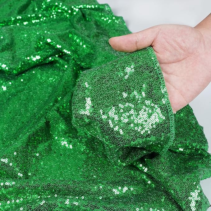 Poise3EHome Green Sequin Backdrop, 6FT x 8FT Green Sequin Photography Backdrop - Image 5