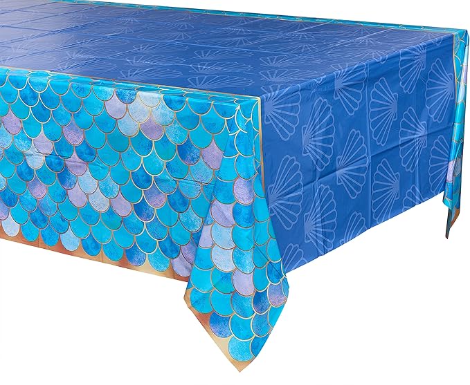 American Greetings Mermaid Party Supplies, Plastic Table Covers - Image 2