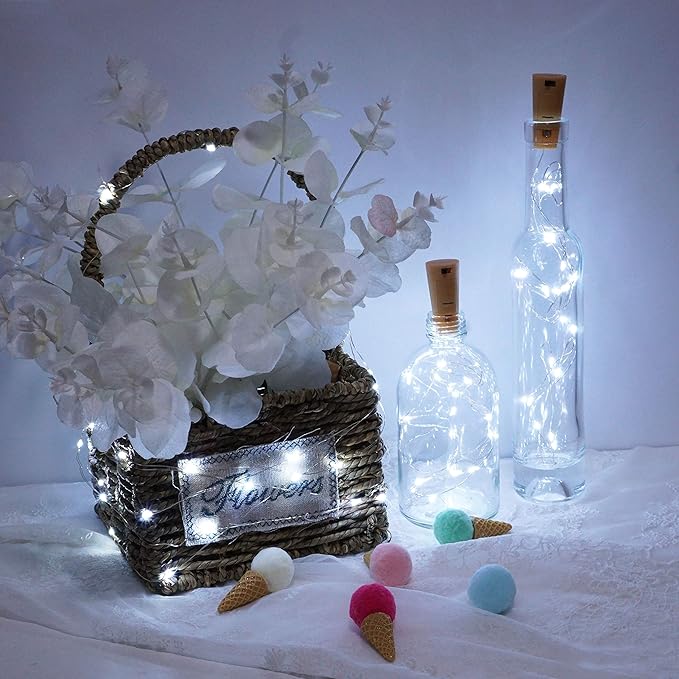 20 LED Wine Bottle Lights with Cork, 15 Pack Battery Operated Cork Shape Fairy - Image 7