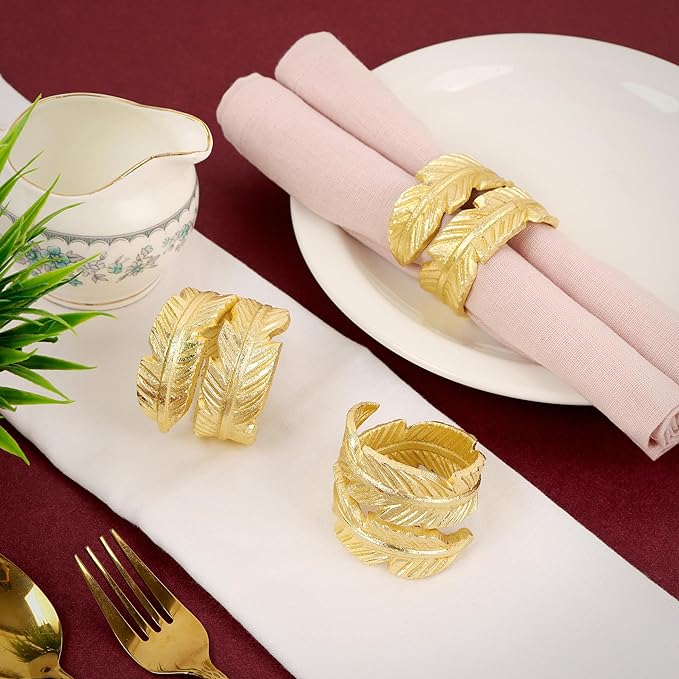 Gold Napkin Rings, Napkin Ring Set of 12, Napkin Holders - Image 8