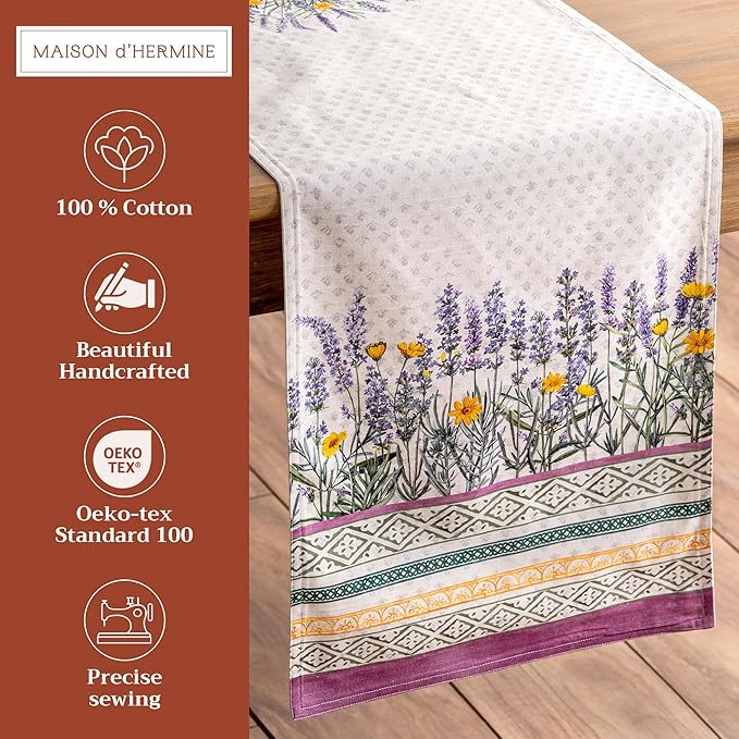 Maison d' Hermine Table Runner 100% Cotton Double Layer Table Runners 108 - Image 2