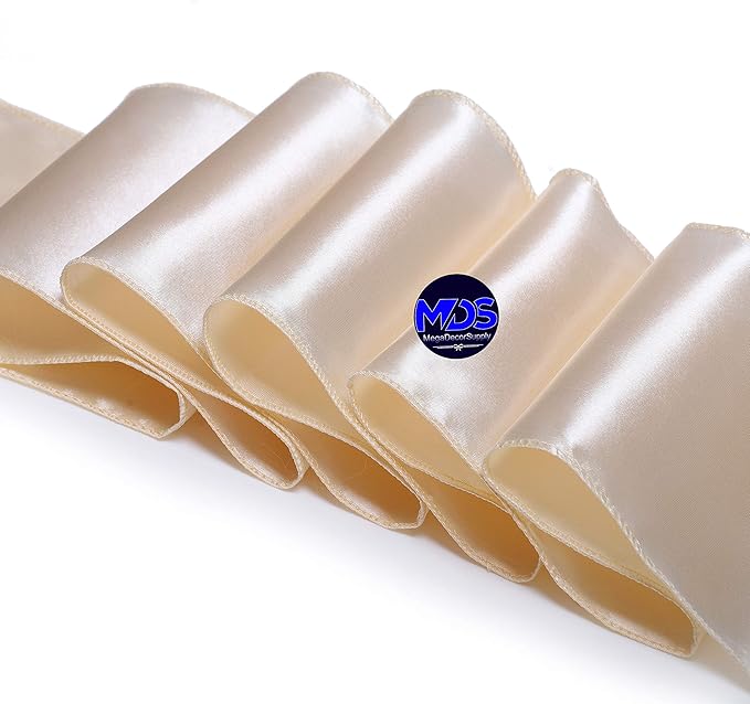 MDS Pack of 50 PCS Satin Chair Sashes Charmeuse Sateen Dining Chair Bows Ribbon - Image 4