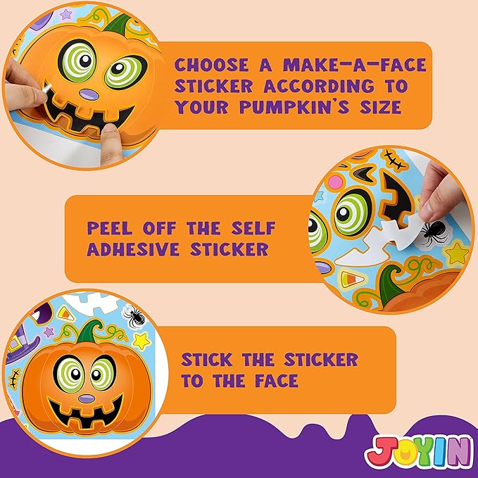 JOYIN 48 Pcs Halloween Pumpkin Stickers - Image 3