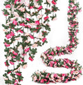 Miracliy 5Pcs 41FT Pink Flower Garland Artificial Rose Arch Vines Fake Spring by Miracliy