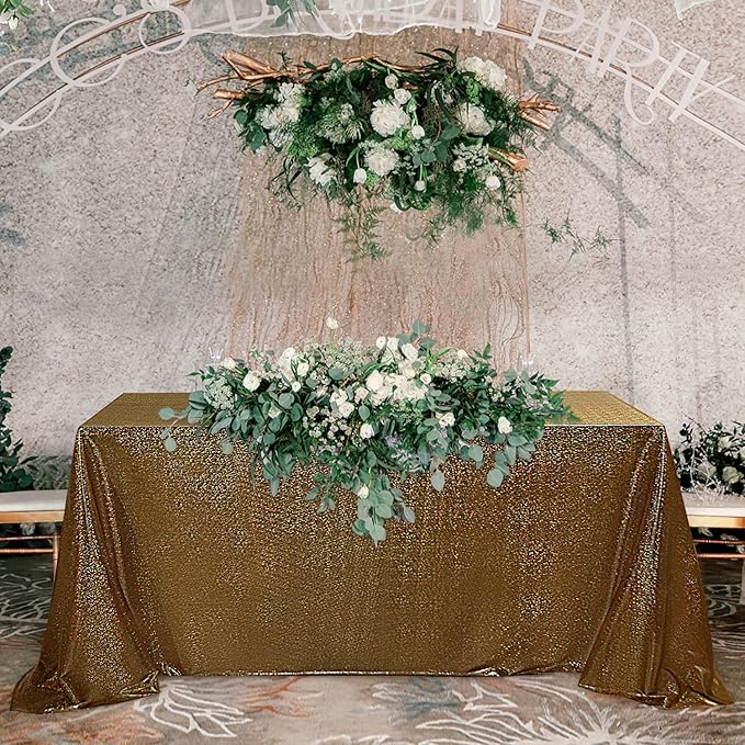 Fitable Black&Gold Sequin Tablecloth - Image 7