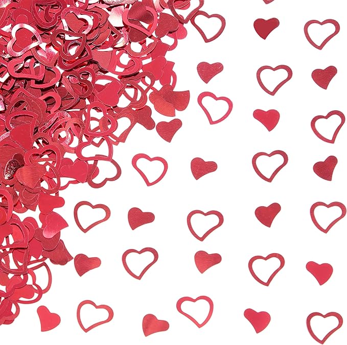 Red Love Heart Table Confetti by WHITEEN+POP